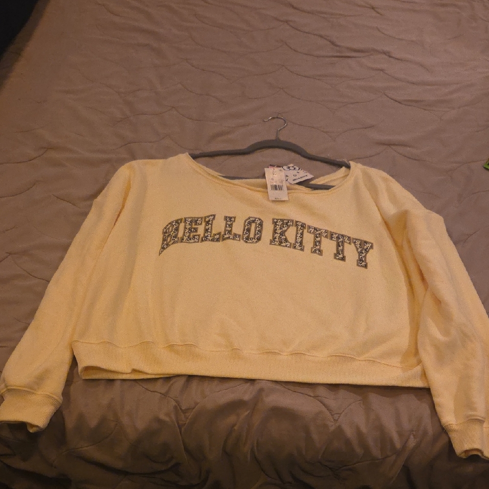 Hello Kitty Light Yellow Crew Neck Sweater
